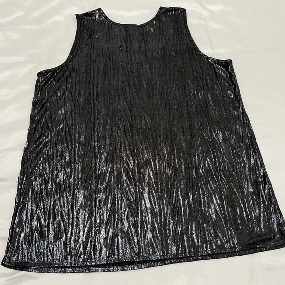 Susan Graver Slinky Tank Top Womens S Metallic Silver Round Neck Sleeveless - Picture 10 of 12